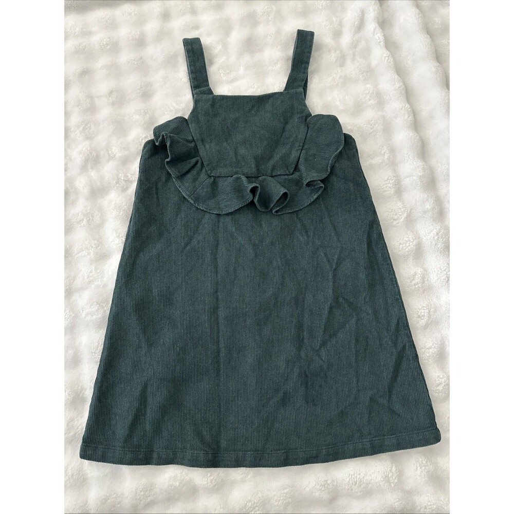 Zara Girls Size 10 Join Life Blue-green Jumper Dress Corduroy Ruffle Autumn 140